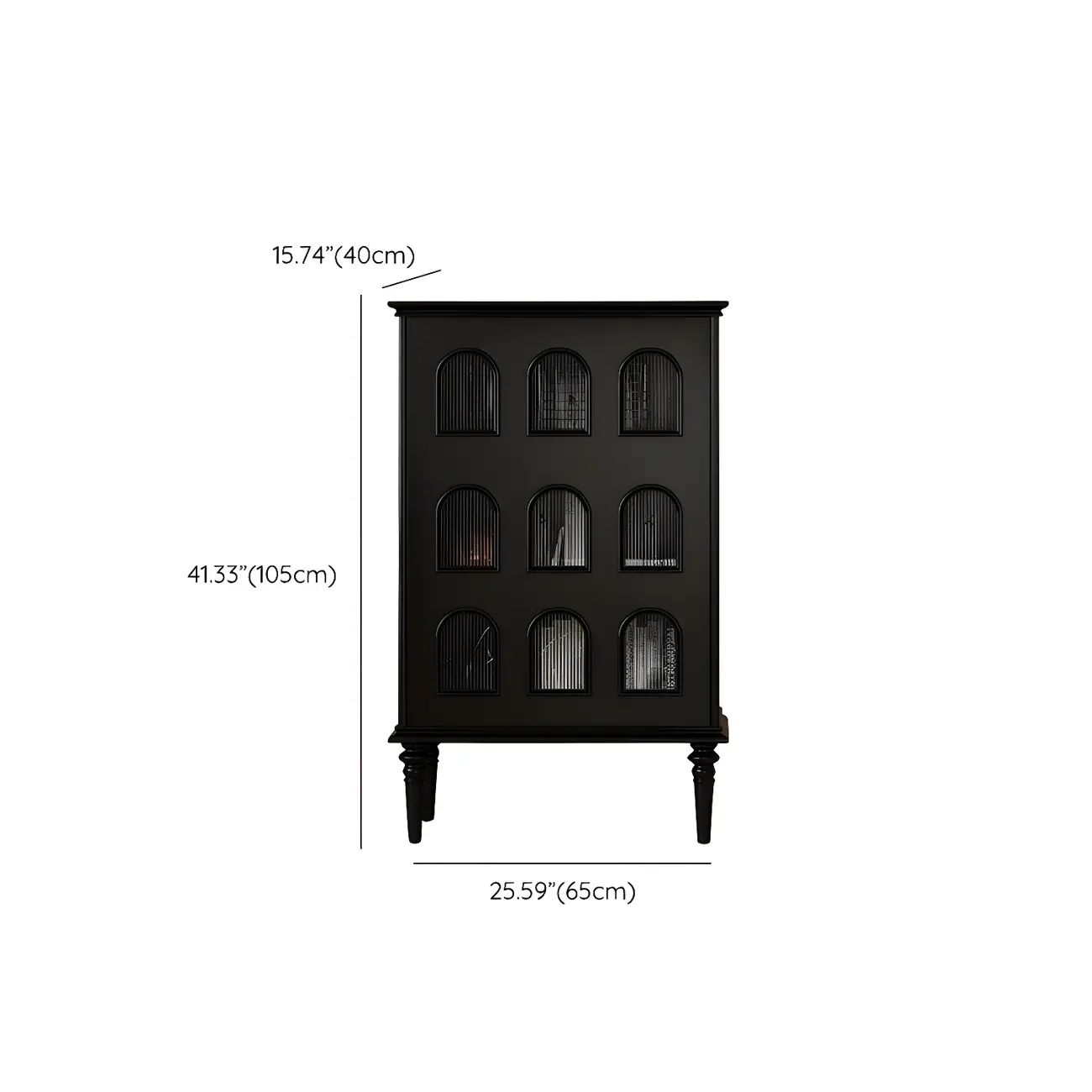 Elegant Black Wooden 9 Glass Pane Accent Storage Cabinet #size | homeyfad