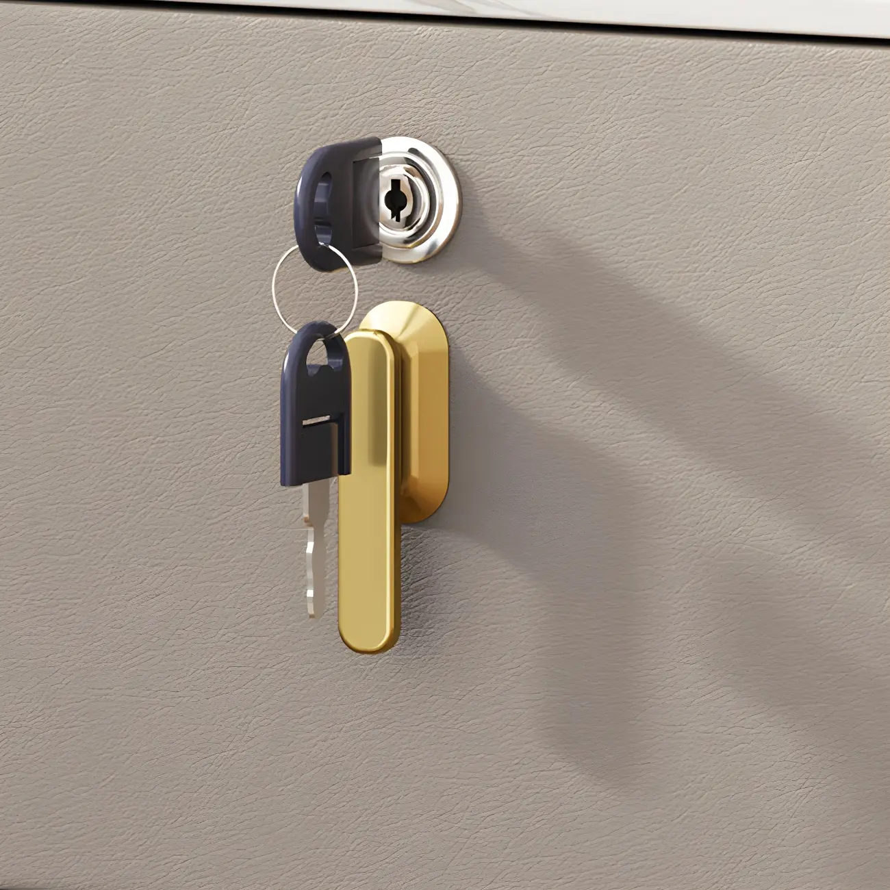 Modern Faux Leather 3 Drawers Nightstand with Stone Top Image - 12 | homeyfad