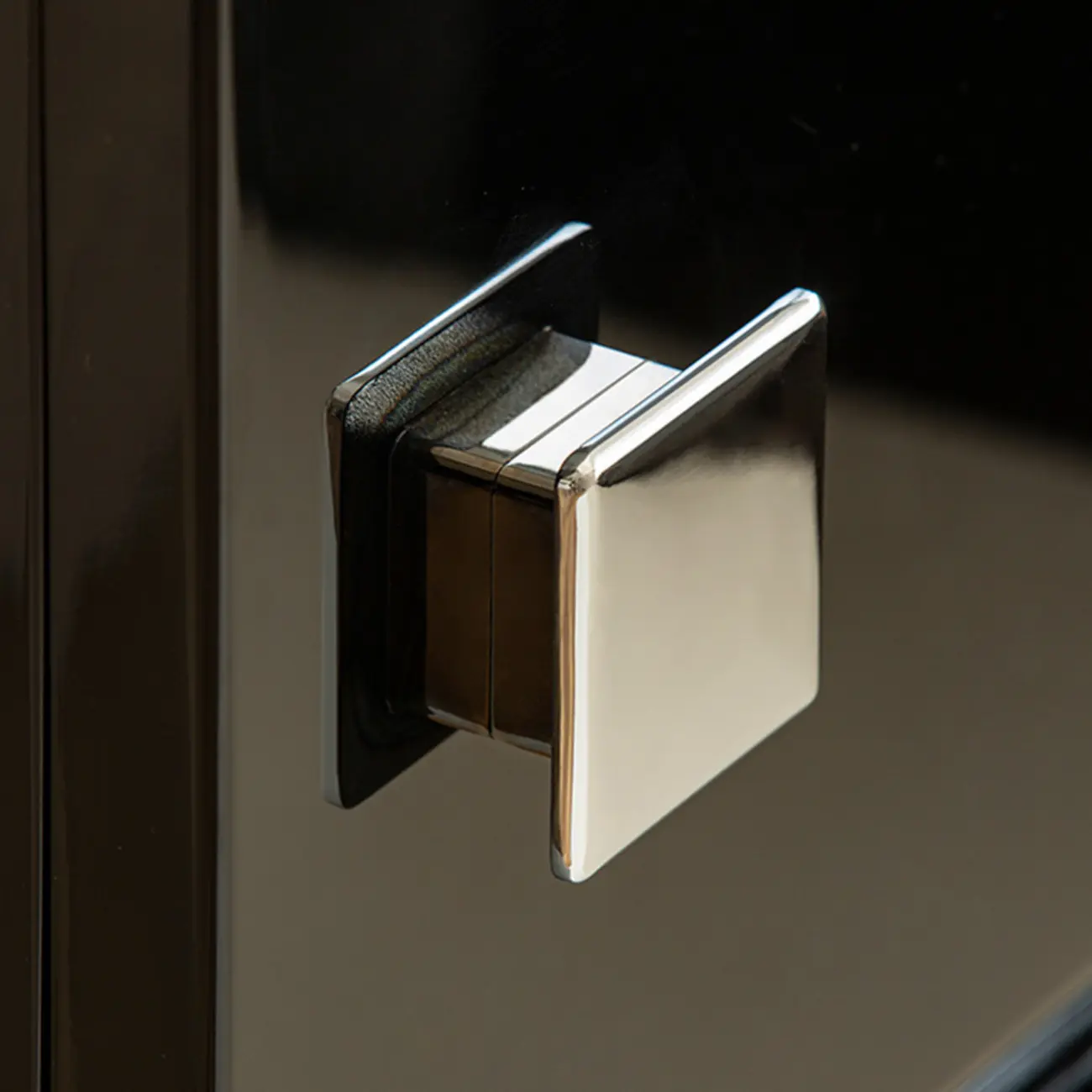 Modern Glossy Wood Metal 2-Drawer Nightstand Image - 12 | homeyfad