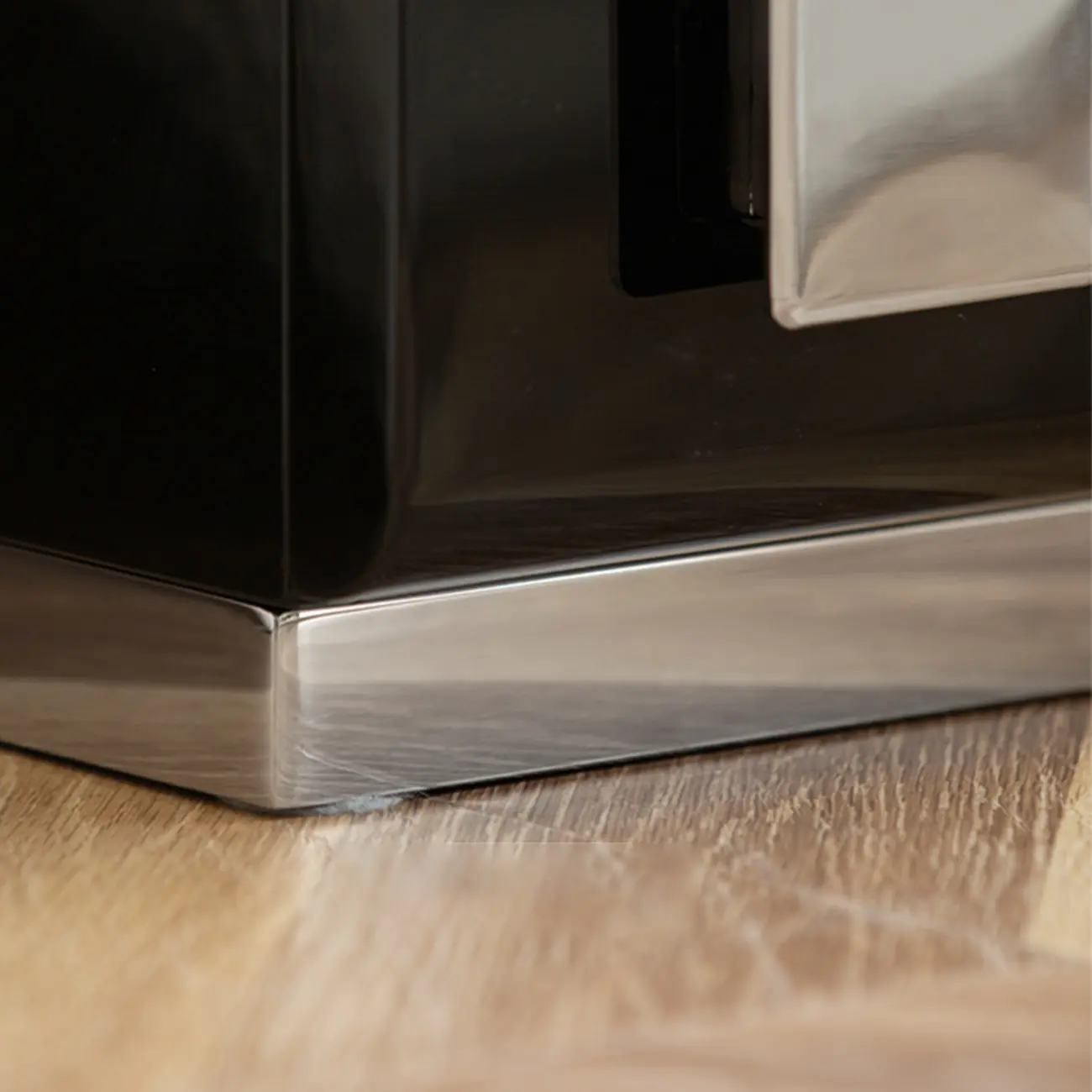 Modern Glossy Wood Metal 2-Drawer Nightstand Image - 13 | homeyfad