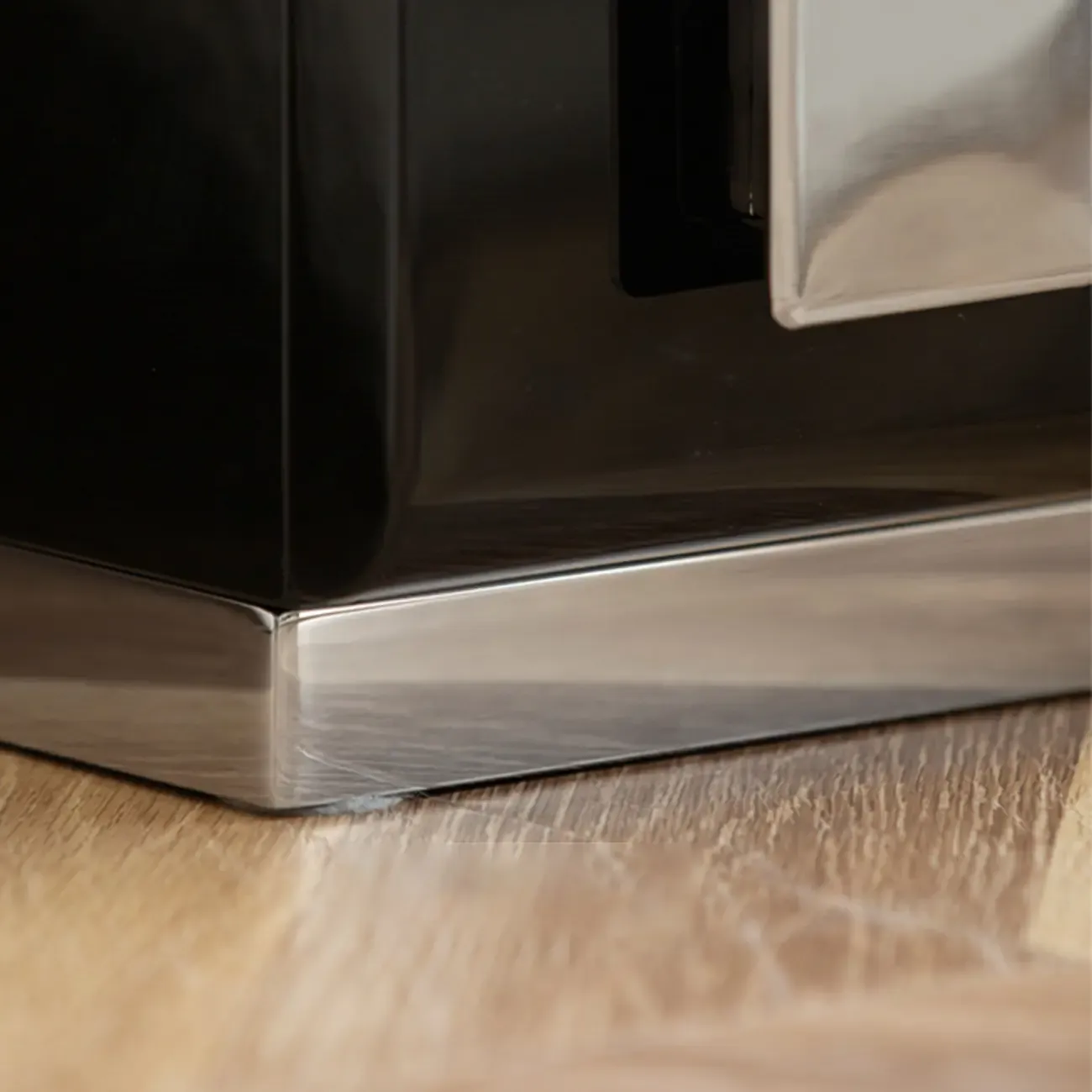 Modern Glossy Wood Metal 2-Drawer Nightstand Image - 13