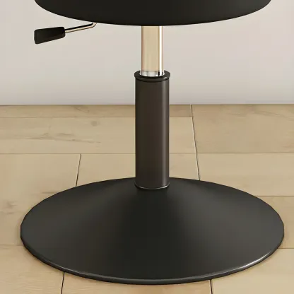 Round Adjustable Faux Leather Bar Stools with Back Image - 11
