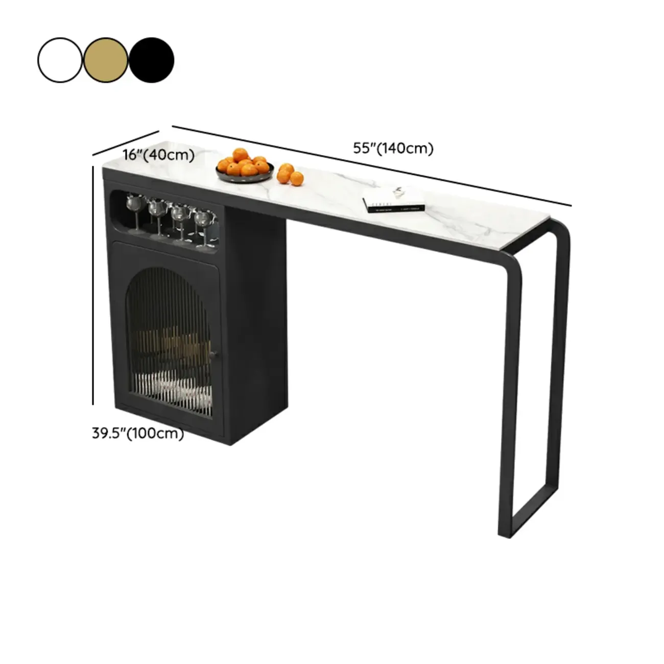 Modern White-Gold Stone Metal Wine Storage Kitchen Bar Tables #size