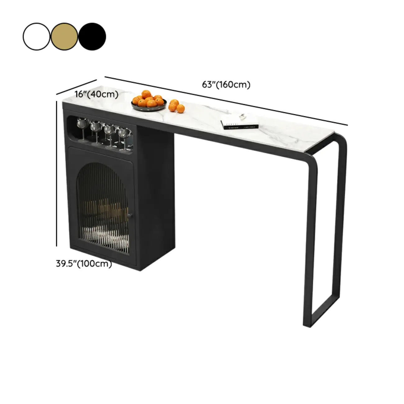 Modern White-Gold Stone Metal Wine Storage Kitchen Bar Tables Image - 14 | homeyfad