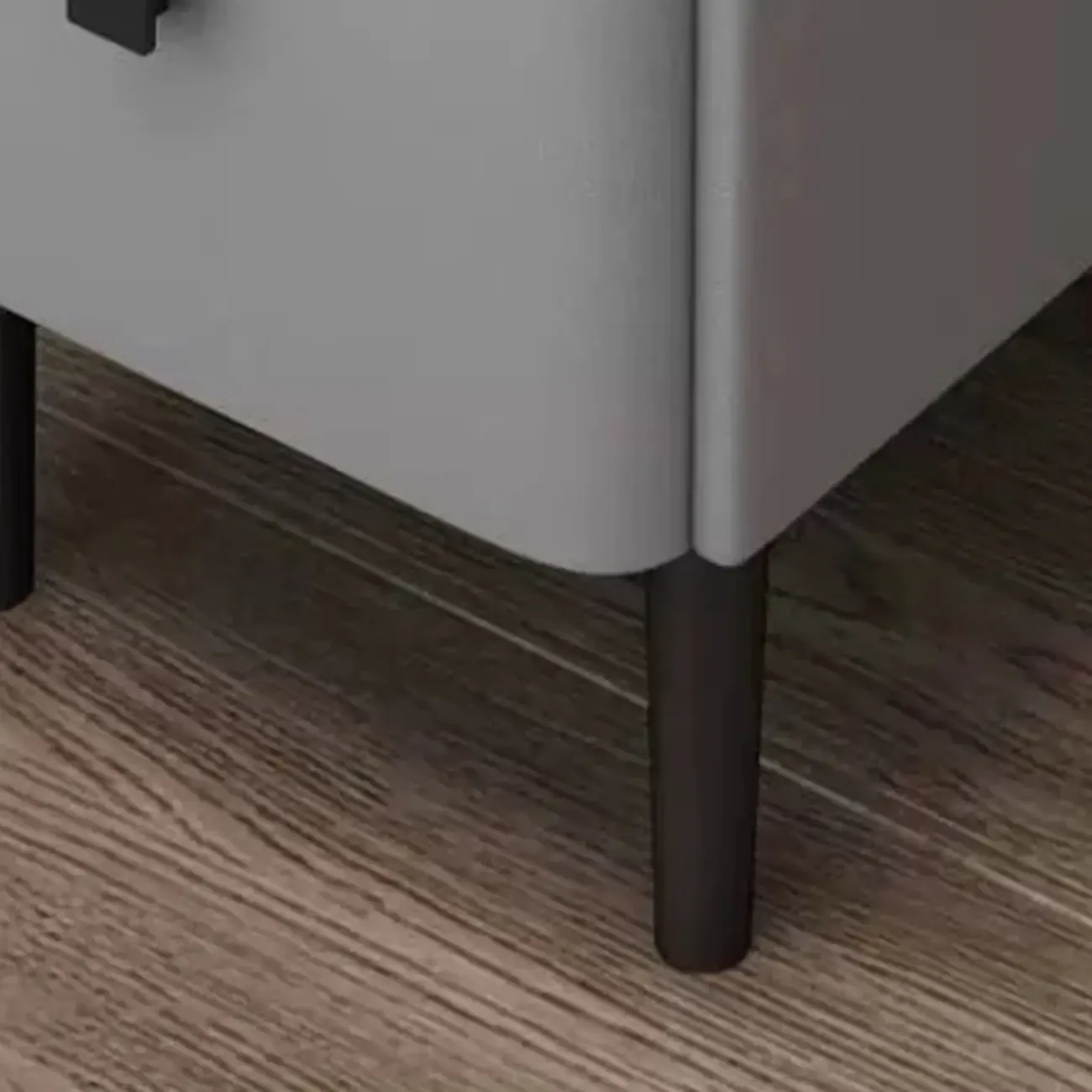 Contemporary Wood Stone Top 2-Drawer Nightstand Image - 10