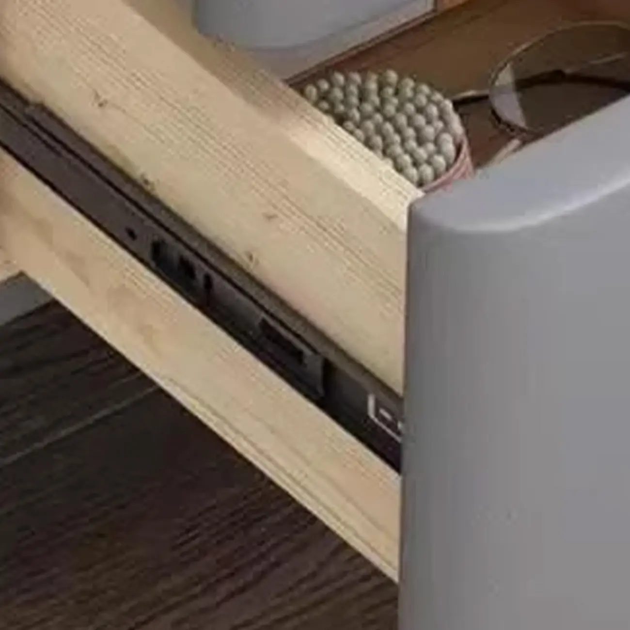 Contemporary Wood Stone Top 2-Drawer Nightstand Image - 12 | homeyfad