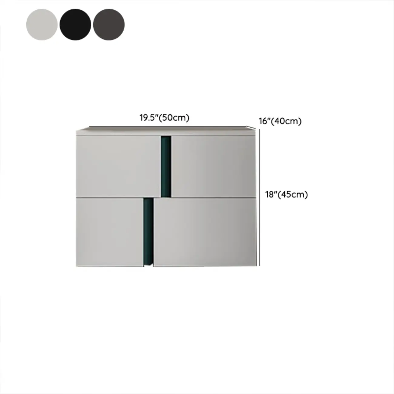 Modern Handle Free Brown Wood 2-Drawer Nightstand #size | homeyfad