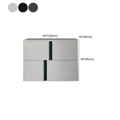 Modern Handle Free Brown Wood 2-Drawer Nightstand #size