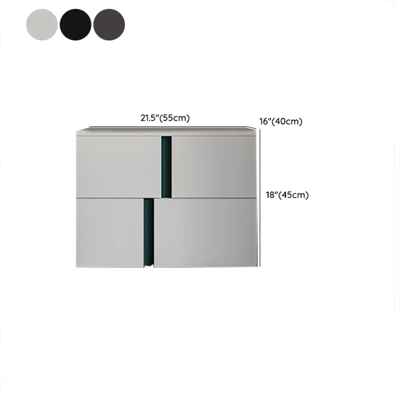 Modern Handle Free Brown Wood 2-Drawer Nightstand Image - 12