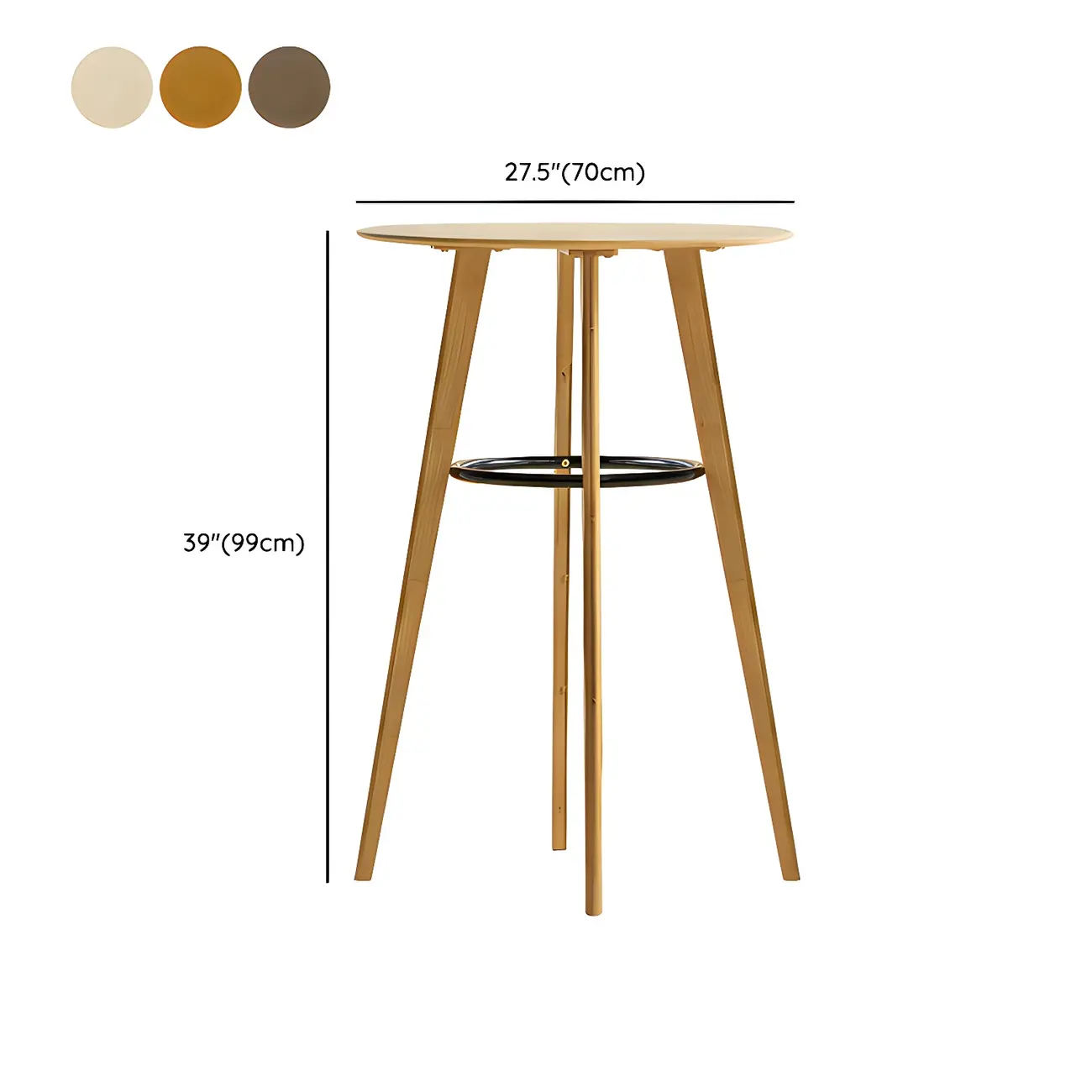 Counter Height Modern Bamboo Wood Round Bar Table Image - 14 | homeyfad