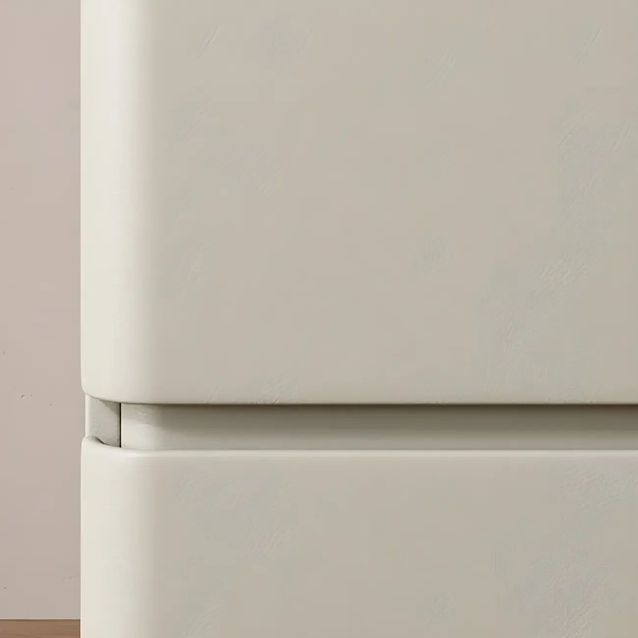 Modern Stone Top Leather Pine 2-Drawer Nightstand Image - 12