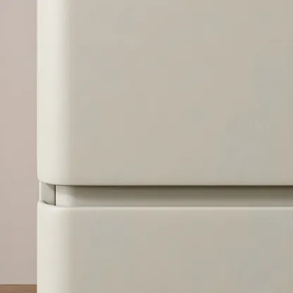 Modern Stone Top Leather Pine 2-Drawer Nightstand Image - 12