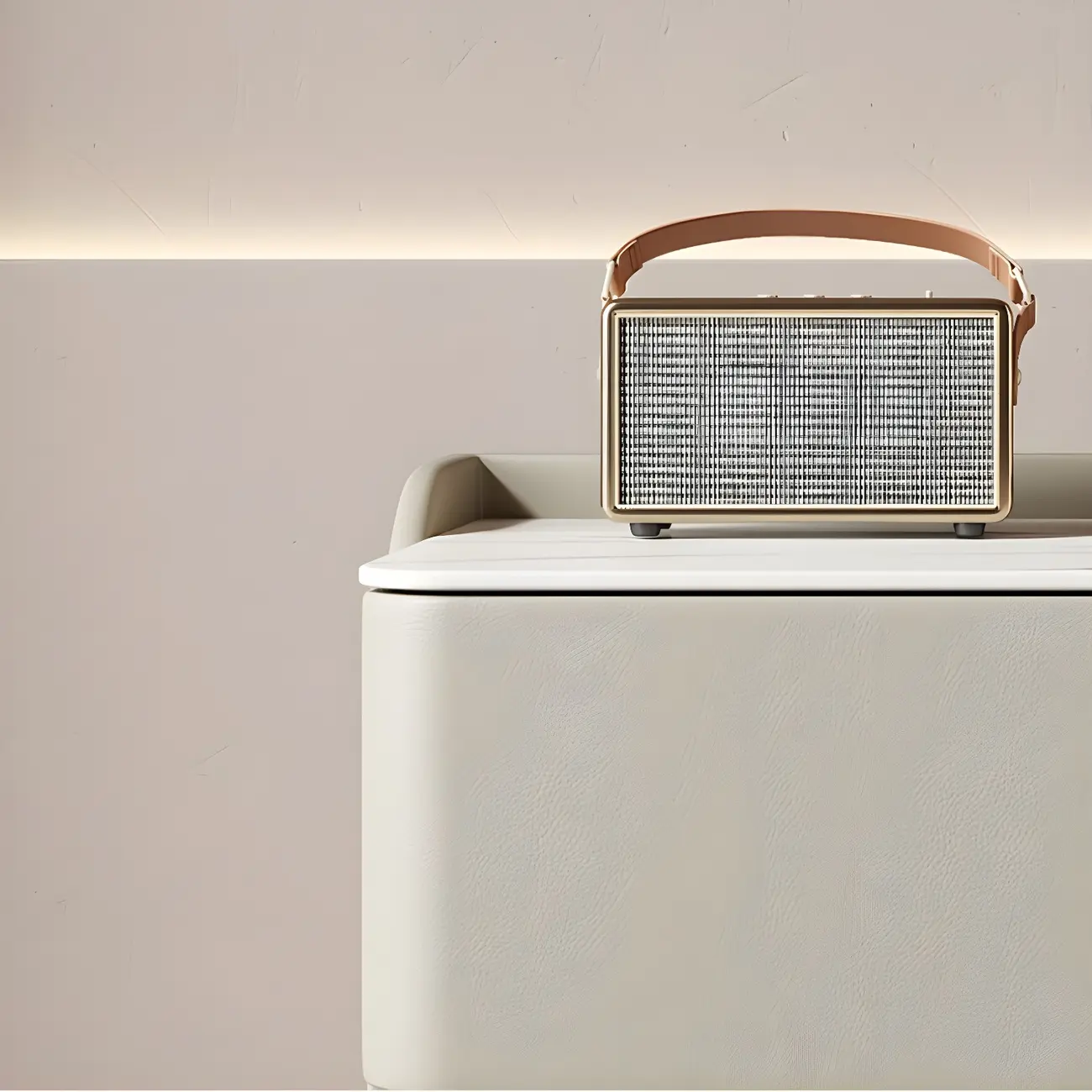 Modern Stone Top Leather Pine 2-Drawer Nightstand Image - 14 | homeyfad