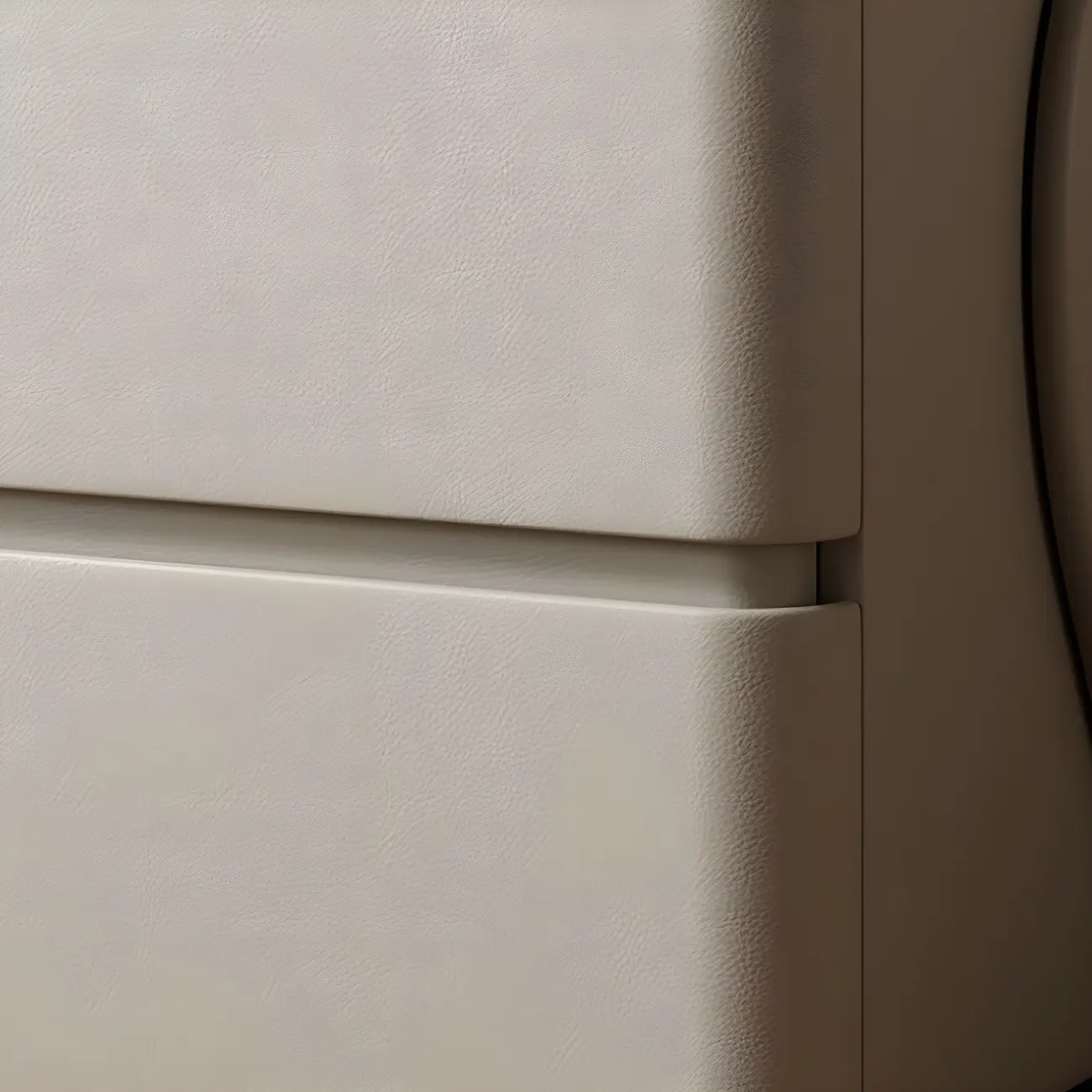 Modern Stone Top Leather Pine 2-Drawer Nightstand Image - 15 | homeyfad