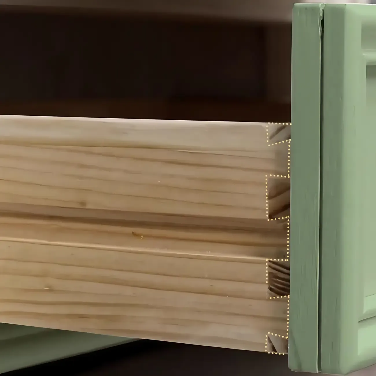 Wooden Mid-Century Green TV Stand with Storage Image - 6