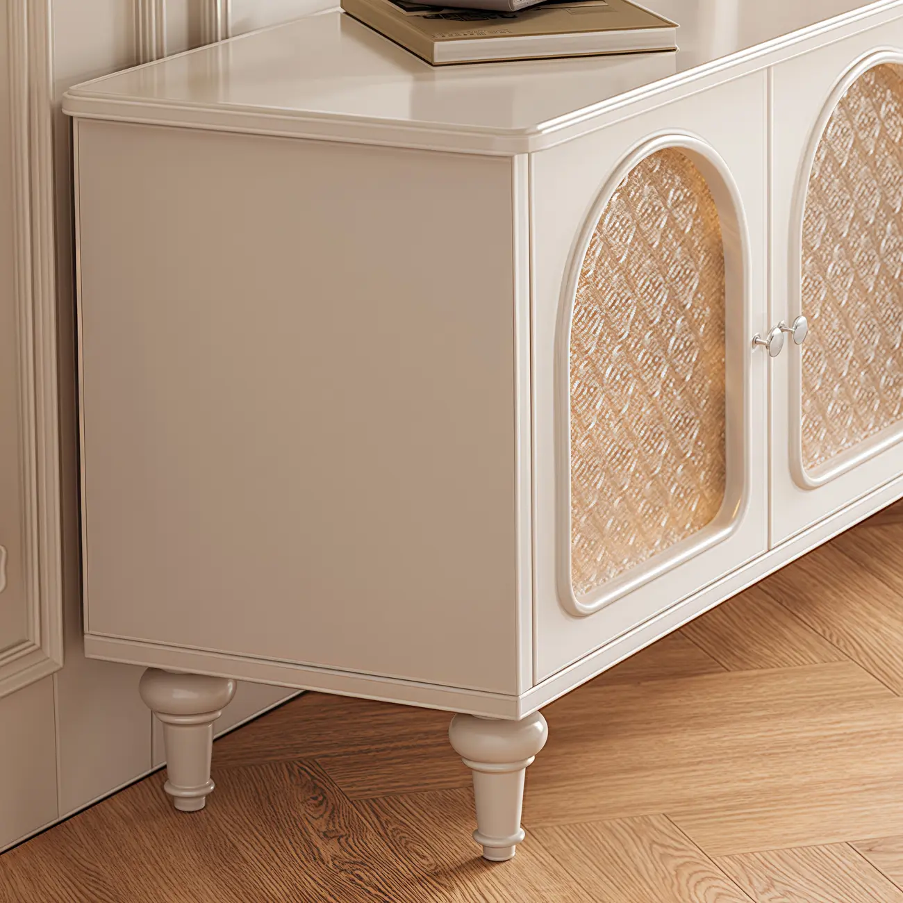 Modern Wood TV Stand with Cabinet and Drawers Image - 9 | homeyfad