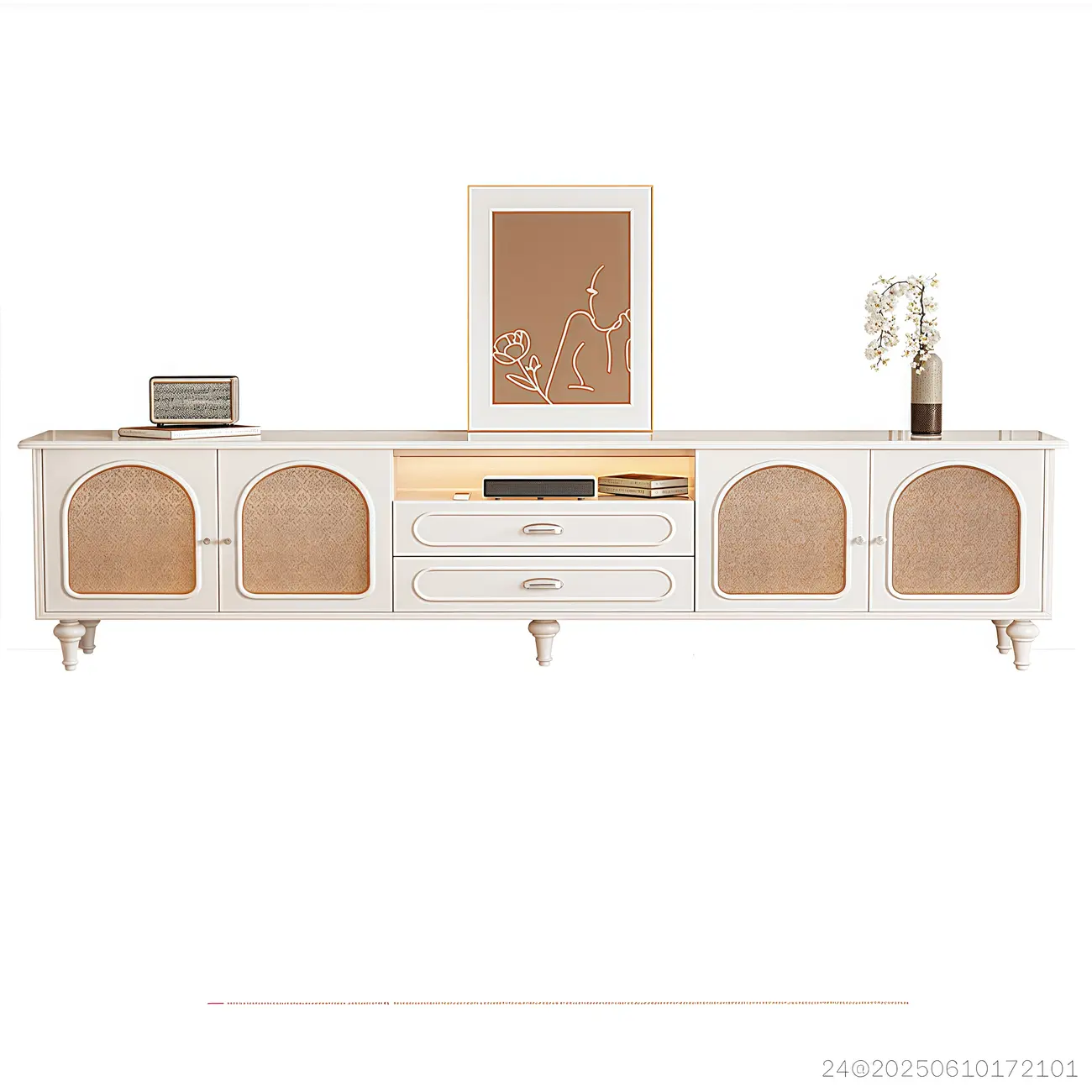 Modern Wood TV Stand with Cabinet and Drawers Image - 12 | homeyfad