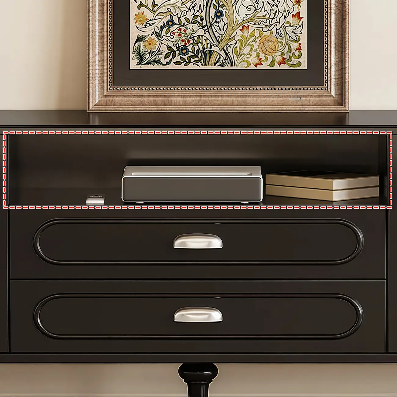 Modern Wood TV Stand with Cabinet and Drawers Image - 8 | homeyfad