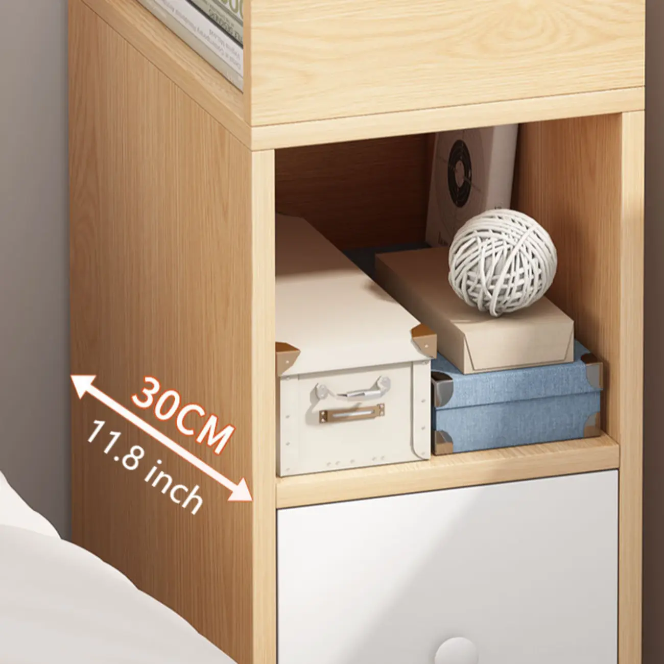 Casual Engineered Wood Drawer Storage Nightstand Image - 3 | homeyfad