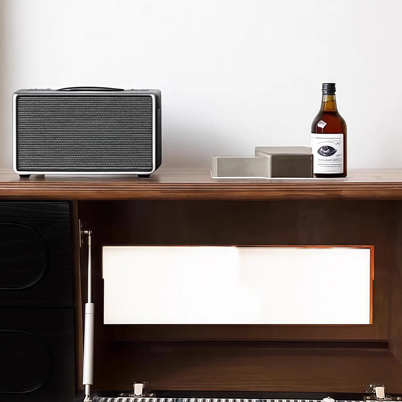 Modern Long Wooden 4-Drawer TV Stand with Doors Image - 6 | homeyfad