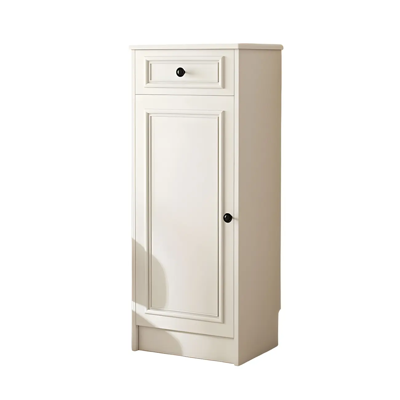 Modern Slim White Shoe Cabinet with Drawer for Hallway Image - 5 | homeyfad