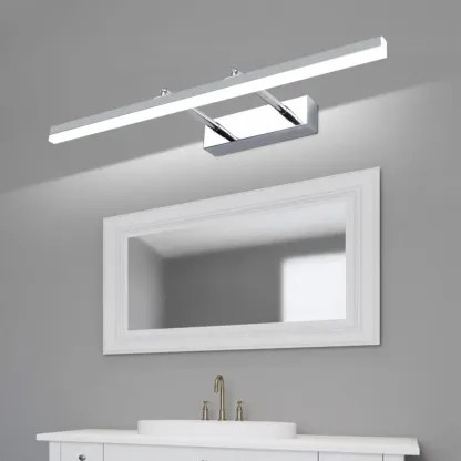 Modern Metal Black Straight LED Vanity Light Image - 3
