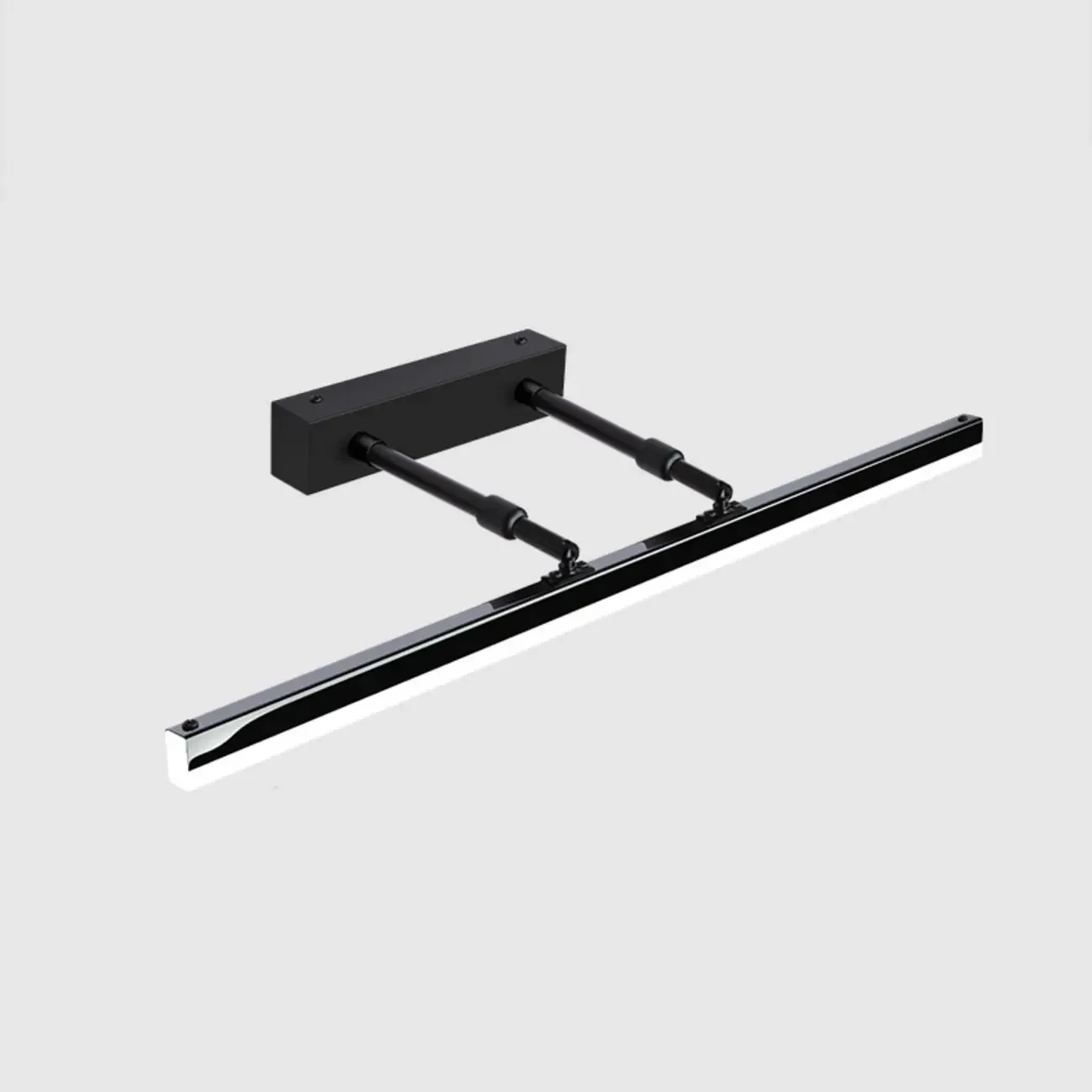Modern Metal Black Straight LED Vanity Light Image - 6