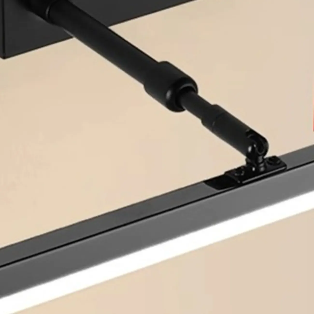 Modern Metal Black Straight LED Vanity Light Image - 8