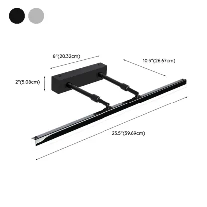 Modern Metal Black Straight LED Vanity Light Image - 13