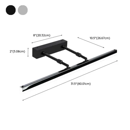 Modern Metal Black Straight LED Vanity Light Image - 14