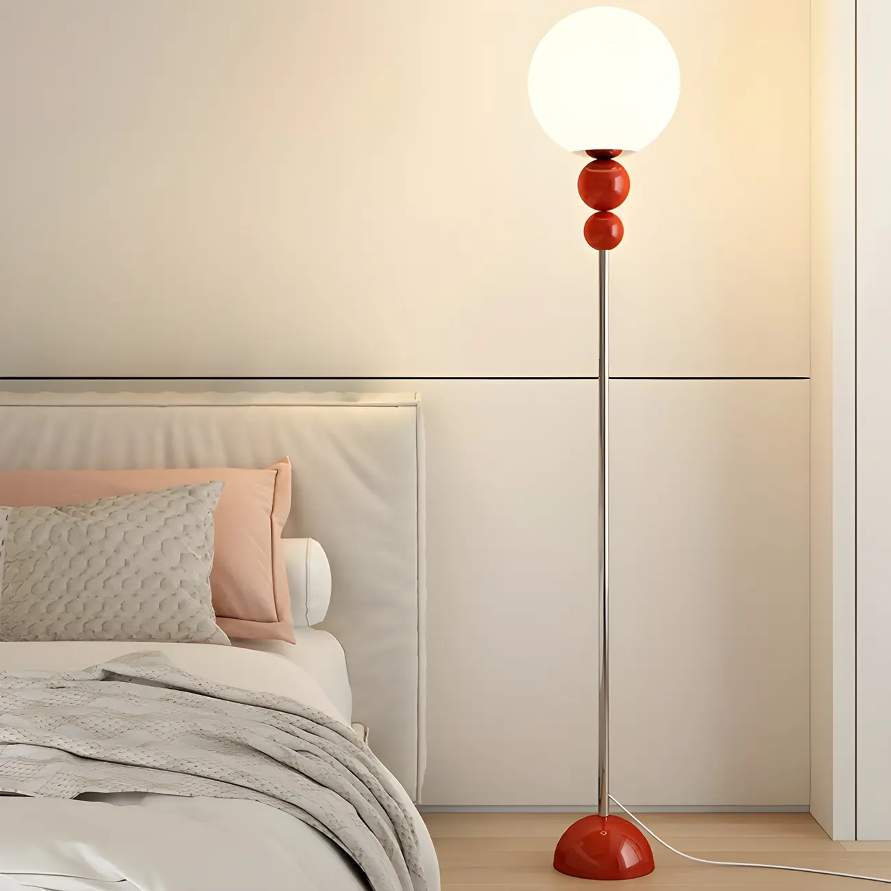 Modern Metal Floor Lamp with Globe Shade for Living Room Image - 2 | homeyfad