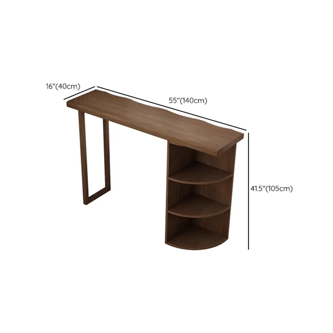 Modern Brown Pine Wooden Three-Shelf Bar Tables for Home Image - 13