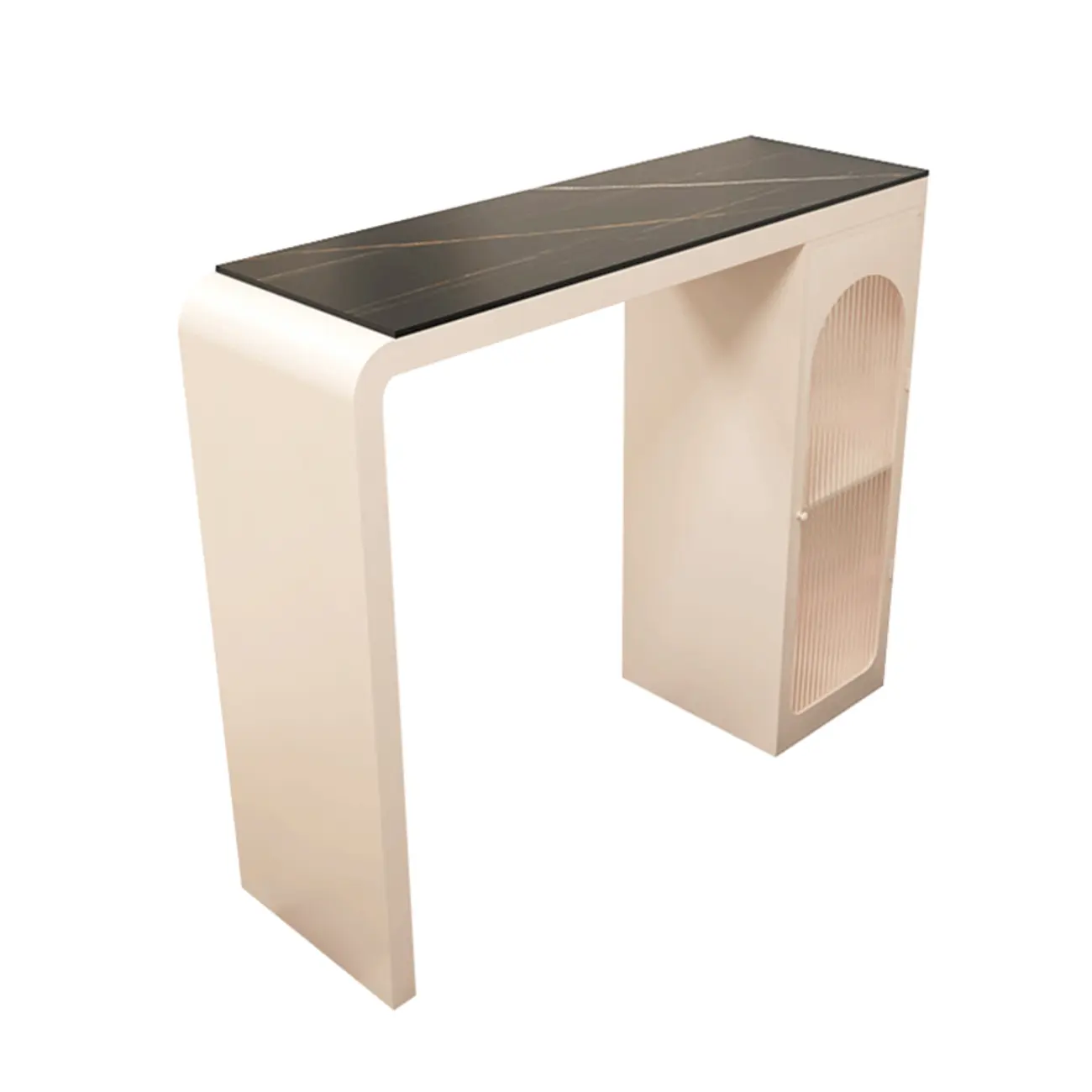 Modern Stone Metal Double Pedestal Storage Home Bar Tables Image - 6 | homeyfad