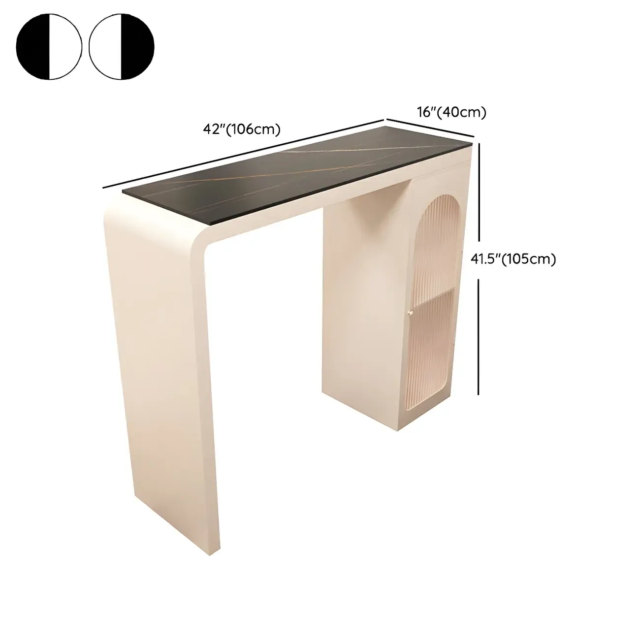 Modern Stone Metal Double Pedestal Storage Home Bar Tables Image - 11