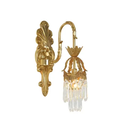 Indoor Vintage Crystal Arc Wall Sconce with Double Lights  Image - 6