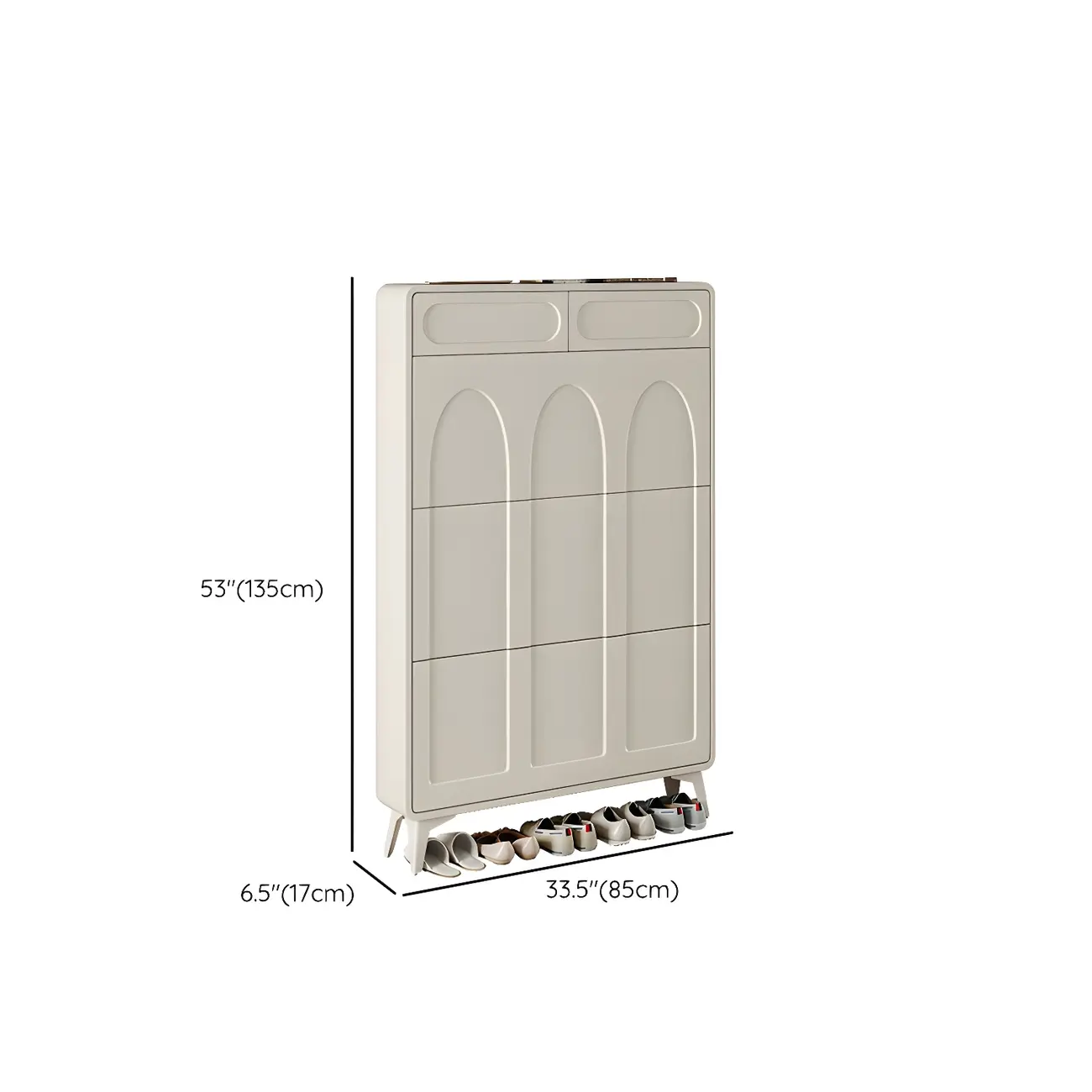 Vertical White Wooden Drop Front Shoe Cabinet Image - 37 | homeyfad
