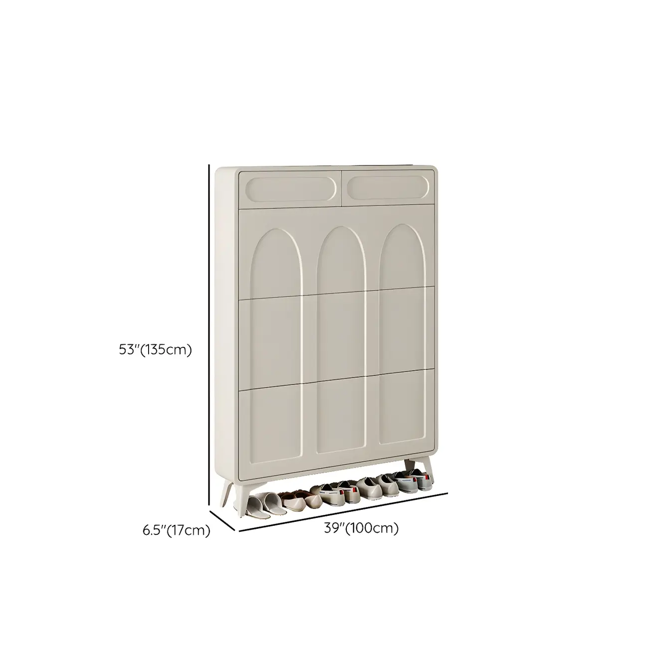 Vertical White Wooden Drop Front Shoe Cabinet Image - 39 | homeyfad