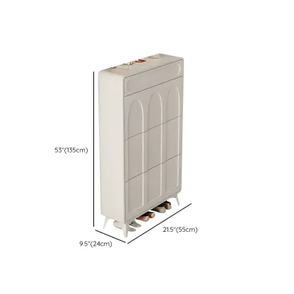 Vertical White Wooden Drop Front Shoe Cabinet Image - 48
