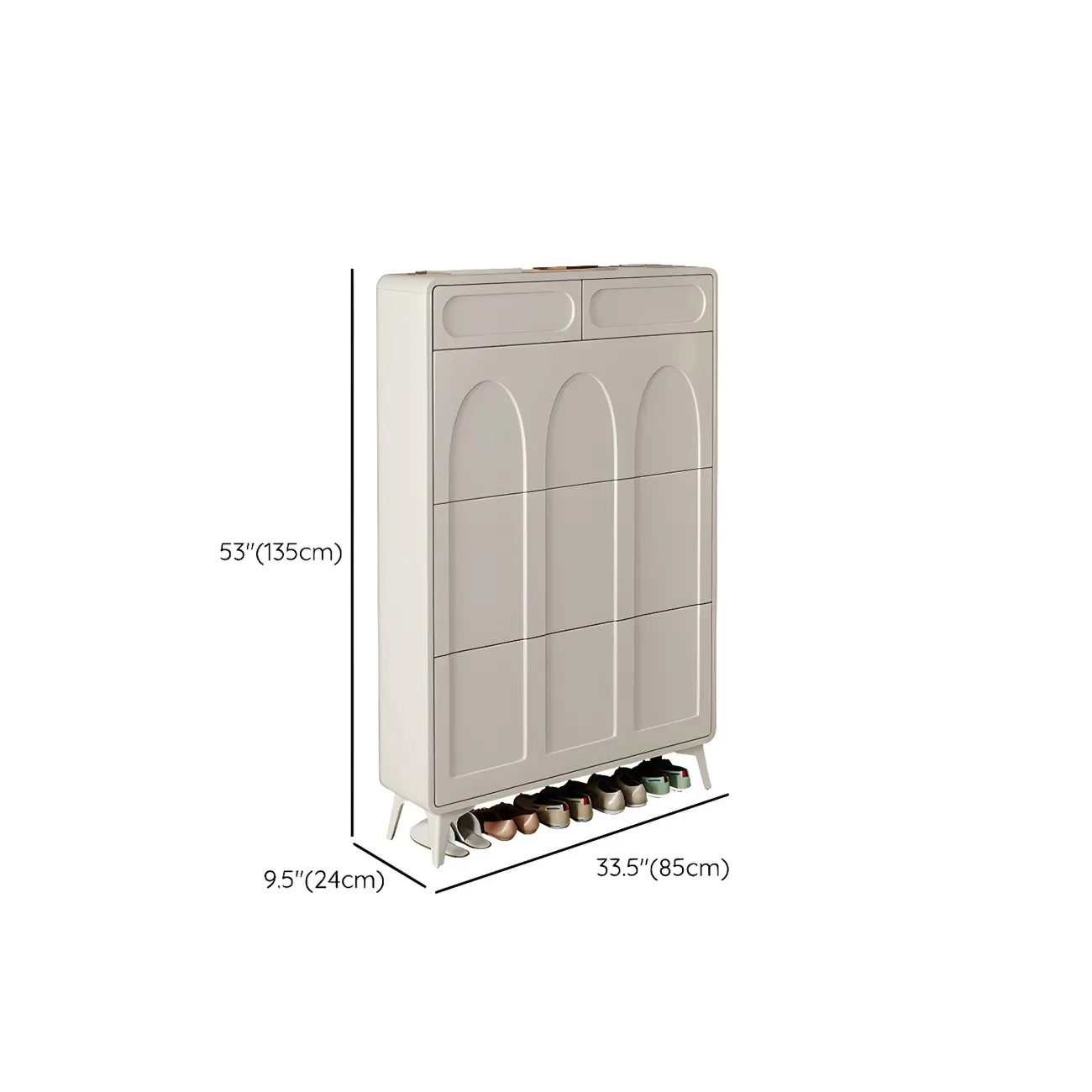 Vertical White Wooden Drop Front Shoe Cabinet Image - 51 | homeyfad