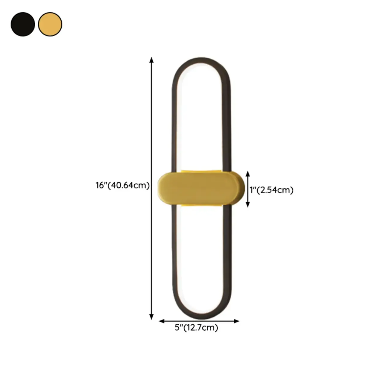 Classic Oval LED Vanity Light with Wall Mount for Bathroom #size