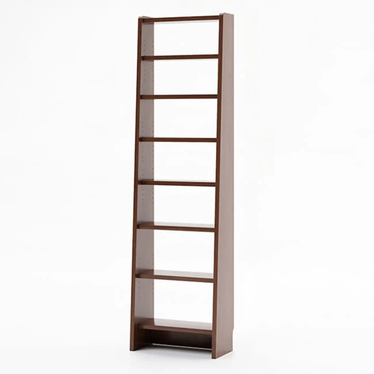 Tall Modern White Wooden Open Vertical Bookcase Image - 5