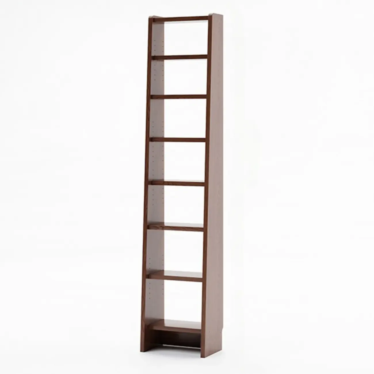Tall Modern White Wooden Open Vertical Bookcase Image - 7