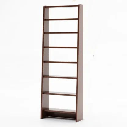 Tall Modern White Wooden Open Vertical Bookcase Image - 10