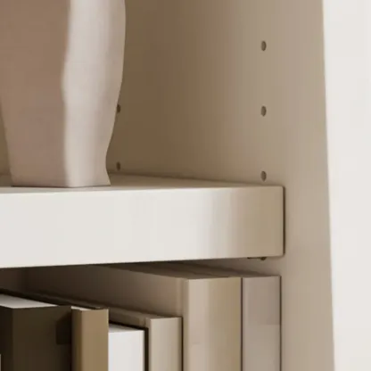 Tall Modern White Wooden Open Vertical Bookcase Image - 11