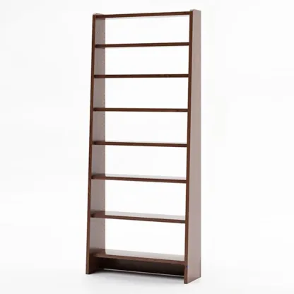 Tall Modern White Wooden Open Vertical Bookcase Image - 12