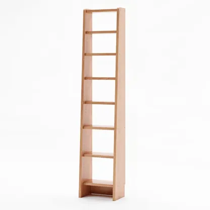Tall Modern White Wooden Open Vertical Bookcase Image - 15