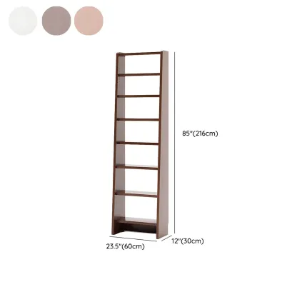 Tall Modern White Wooden Open Vertical Bookcase Image - 20