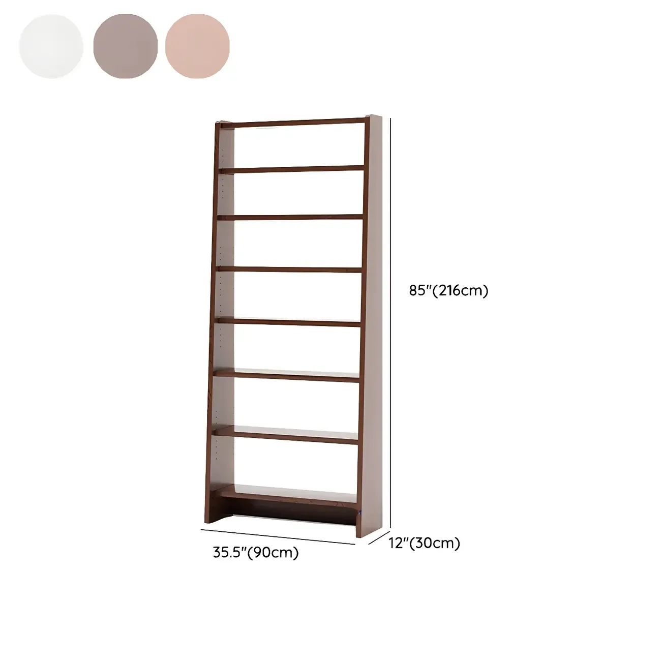 Tall Modern White Wooden Open Vertical Bookcase Image - 22