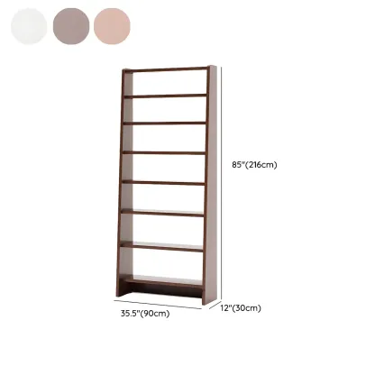 Tall Modern White Wooden Open Vertical Bookcase Image - 22