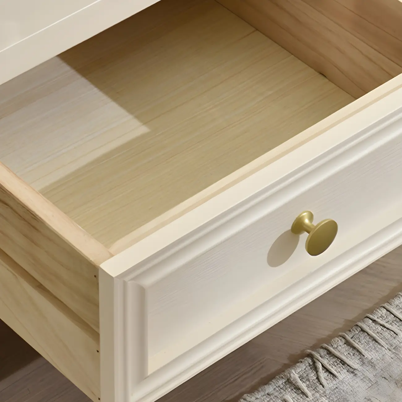 Elegant White Wood Open Storage Nightstand with Drawer Image - 16 | homeyfad